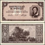 Hungary 1 Million B.- Pengo Banknote, 1946, P-134, UNC