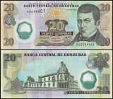 Honduras 20 Lempiras Banknote, 2008, P-95a.2, UNC, Polymer