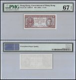 Hong Kong - Government 1 Cent Banknote, 1945 ND, P-321, PMG 67