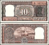 India 10 Rupees Banknote, 1985-1990 ND, P-60k, UNC, Plate Letter F