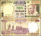 India 500 Rupees Banknote, 2011, P-99x, Used, No Plate Letter