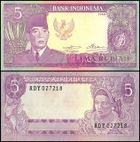 Indonesia 5 Rupiah Banknote, 1960, P-82a, UNC