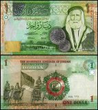 Jordan 1 Dinar Banknote, 2021 (AH1442), P-34j, UNC