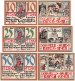 Kahla 10-50 Pfennig 3 Pieces Notgeld Set, 1921, Mehl # 668.1a, UNC