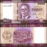Liberia 20 Dollars Banknote, 2022, P-39, UNC