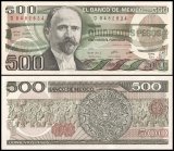 Mexico 500 Pesos Banknote, 1984, P-79b.18, UNC, Series EH