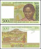Madagascar 500 Francs Banknote, 1994 ND, P-75b, UNC