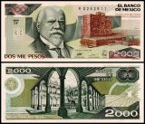 Mexico 2,000 Pesos Banknote, 1989, P-86c.4, UNC, Series DF