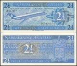 Netherlands Antilles 2 1/2 Gulden Banknote, 1970, P-21a, UNC