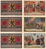 Neustettin 50 Pfennig 3 Pieces Notgeld Set, 1921, Mehl #968.2, UNC