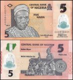 Nigeria 5 Naira Banknote, 2015, P-38f, UNC, Polymer