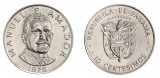 Panama 10 Centesimos Coin, 1976, KM #36, Mint, Manuel Amador, Coat of Arms
