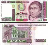 Peru 1 Million Intis Banknote, 1990, P-148, Used