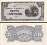 Philippines 50 Centavos Banknote, 1942, P-105a, Used