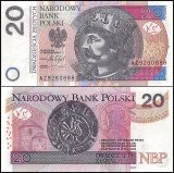 Poland 20 Zlotych Banknote, 2016, P-184b, UNC