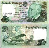 Portugal 20 Escudos Banknote, 1978, P-176b.6, UNC