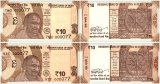 India 10 Rupees 2 Pieces Banknote Set, 2018, P-109h, UNC, Low Serial #000077
