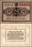 Schwerin 25 Pfennig Notgeld, 1922, Grabowski M21.2a, UNC, Series A