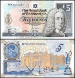 Scotland - Royal Bank of Scotland PLC 5 Pounds Banknote, 2004, P-363, UNC, Commemorative