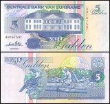 Suriname 5 Gulden Banknote, 1996, P-136b.2, UNC