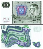 Sweden 10 Kronor Banknote, 1971, P-52c.1, UNC