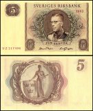 Sweden 5 Kronor Banknote, 1963, P-50b, UNC