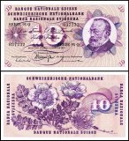 Switzerland 10 Francs Banknote, 1955-1977, P-45, Used