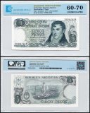 Argentina 5 Pesos Banknote, 1974-1976 ND, P-294a.1, UNC, TAP 60-70 Authenticated
