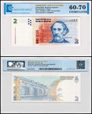 Argentina 2 Pesos Banknote, 2002 ND, P-352a.2, UNC, TAP 60-70 Authenticated
