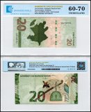 Azerbaijan 20 Manat Banknote, 2021, P-41, UNC, TAP 60-70 Authenticated