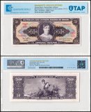 Brazil 5 Centavos on 50 Cruzeiros Banknote, 1966 ND, P-184a, Used, Error MINSTRO, TAP Authenticated