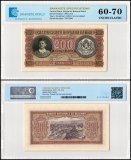Bulgaria 200 Leva Banknote, 1943, P-64a, UNC, TAP 60-70 Authenticated