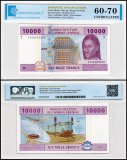 Central African States - Congo 10,000 Francs Banknote, 2002, P-110Td, UNC, TAP 60-70 Authenticated