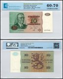 Finland 10 Markkaa Banknote, 1980, P-111a.40, UNC, TAP 60-70 Authenticated