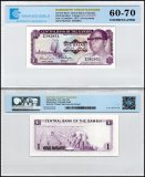 Gambia 1 Dalasi Banknote, 1972-1986 ND, P-4gz, UNC, Replacement, TAP 60-70 Authenticated