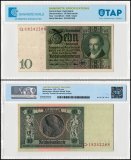 Germany 10 Reichsmark Banknote, 1929, P-180a.1a, Used, TAP Authenticated