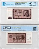 German Democratic Republic 5 Mark Banknote, 1964, P-22, UNC, TAP 60-70 Authenticated