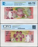 Guyana 2,000 Dollars Banknote, 2021, P-42, UNC, Commemorative, Polymer, TAP 60-70 Authenticated