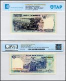 Indonesia 1,000 Rupiah Banknote, 1998, P-129g, UNC, Repeating Serial #SJT486486, TAP Authenticated