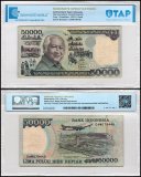Indonesia 50,000 Rupiah Banknote, 1993, P-133a, Used, TAP Authenticated