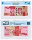 Indonesia 100,000 Rupiah Banknote, 2019, P-160d, UNC, TAP Authenticated