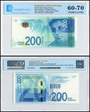 Israel 200 New Shekels Banknote, 2020, P-68b, UNC, TAP 60-70 Authenticated