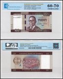 Liberia 20 Dollars Banknote, 2017, P-33b, UNC, TAP 60-70 Authenticated