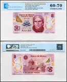 Mexico 50 Pesos Banknote, 2015, P-123At, UNC, Polymer, Series T, TAP 60-70 Authenticated