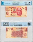 Mexico 100 Pesos Banknote, 2018, P-124bg, UNC, Series BG, TAP 60-70 Authenticated