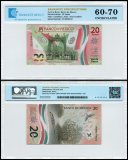 Mexico 20 Pesos Banknote, 2022, P-132g.5, UNC, Commemorative, Polymer, TAP 60-70 Authenticated