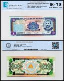 Nicaragua 1 Cordoba Banknote, 1990, P-173a.1, UNC, Series A, TAP 60-70 Authenticated