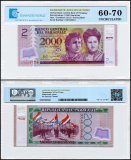 Paraguay 2,000 Guaranies Banknote, 2011, P-228c, UNC, Polymer, TAP 60-70 Authenticated