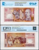 Romania 100,000 Lei Banknote, 2003, P-114a.3, Used, Polymer, TAP Authenticated