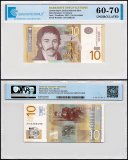 Serbia 10 Dinara Banknote, 2011, P-54a, UNC, TAP 60-70 Authenticated